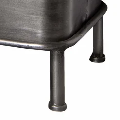 Wohnen Industry Truhenbank aus Stahl Uladan mit Kunstleder Polster Braun