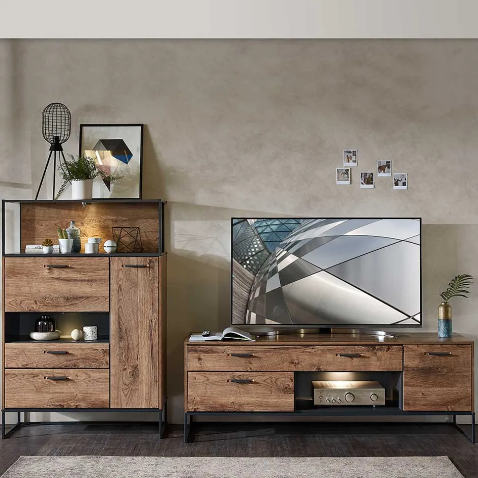 Industry TV Board & Highboard Set - Xindus (zweiteilig)^Wohnen New