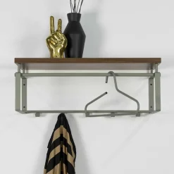 Wohnen Industry Wandgarderobe in Graugrün Stahl - Studiana