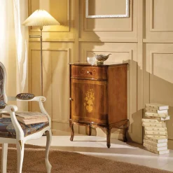 Italienische Kleinkommode im Barockstil Venerdina in Nussbaum Braun^Wohnen Outlet