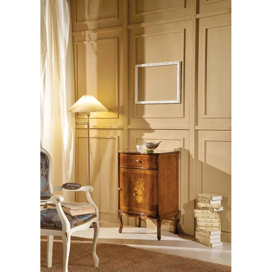 Italienische Kleinkommode im Barockstil Venerdina in Nussbaum Braun^Wohnen Outlet