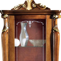 Wohnen Italienische Vitrine in Nussbaum & Gold & Rot - Carlenna I