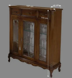 Wohnen Italienischer Vitrinenschrank 107x100x46 cm - Carlenna II