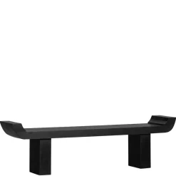 Japandi Wohnraumbank in Schwarz - Belafoma^Wohnen Best