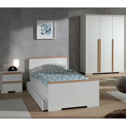 Wohnen Jugend Schlafzimmer Möbel in Weiß - Eldrus (dreiteilig)