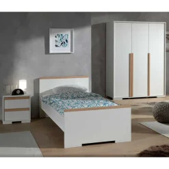 Wohnen Jugend Schlafzimmer Möbel in Weiß - Eldrus (dreiteilig)
