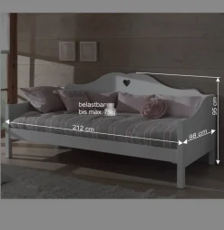 Kinder Wohnen Jugendbett Kinderbett Grandory in Weiß