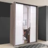 Wohnen Jugendzimmer Kleiderschrank mit Spiegel & Glas Weiß - Empresian