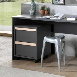 Wohnen Jugendzimmer Komplett in Anthrazit - Navlius I (fünfteilig)