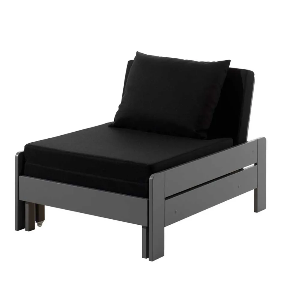 Wohnen Jugendzimmer Schlafsessel in Grau & Schwarz - Fortoria