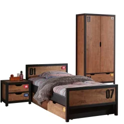 Kinder Wohnen Jugendzimmereinrichtung Möbelset - Krefos I (dreiteilig)