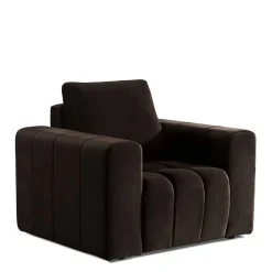 Kantiger Polstersessel in Dunkelbraun - Ladwica^Wohnen Hot