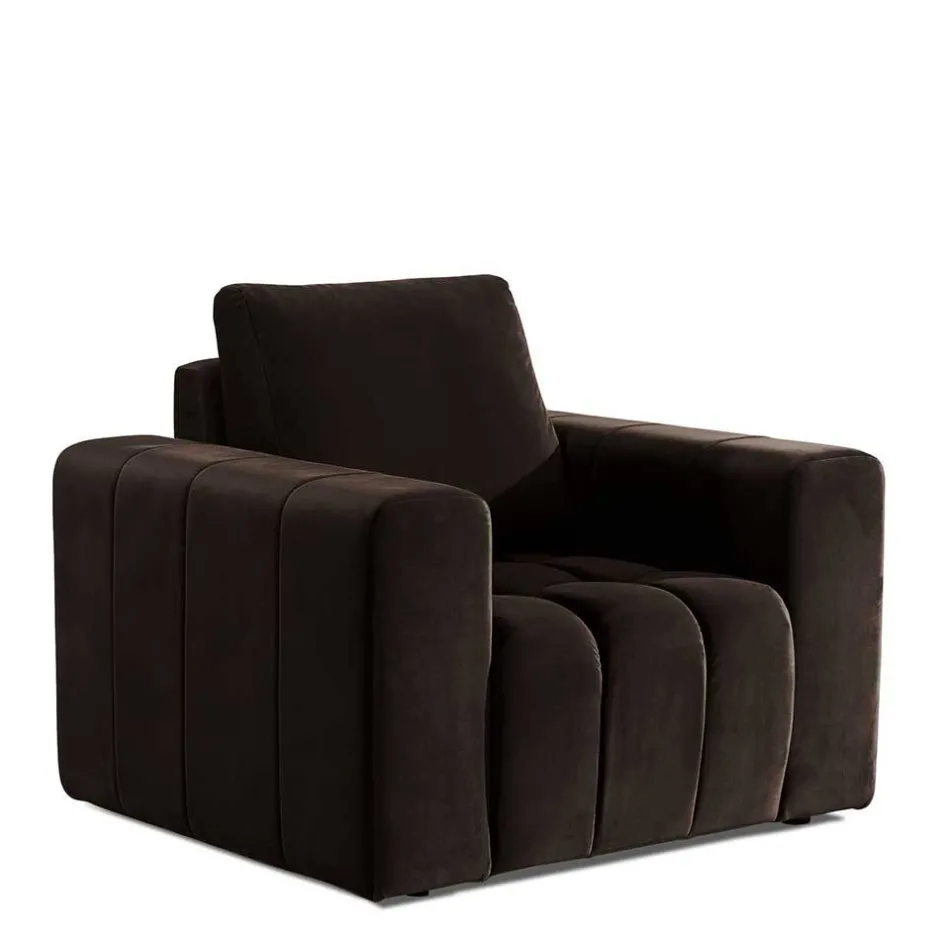 Kantiger Polstersessel in Dunkelbraun - Ladwica^Wohnen Hot