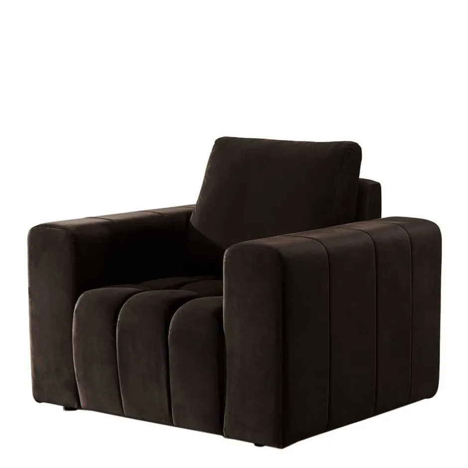 Kantiger Polstersessel in Dunkelbraun - Ladwica^Wohnen Hot