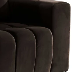 Kantiger Polstersessel in Dunkelbraun - Ladwica^Wohnen Hot