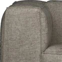 Wohnen Kastiger Sessel aus Webstoff in Beigegrau - Babro