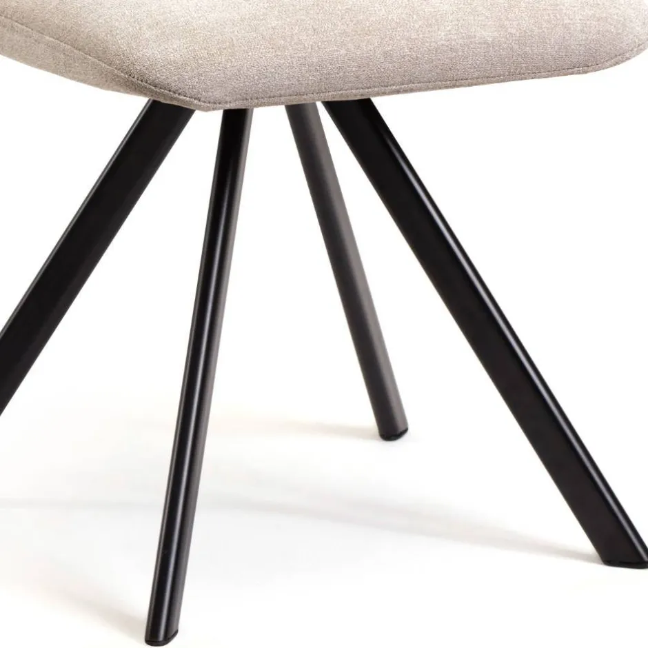 Wohnen Küchen-Drehstühle in Beige und Schwarz - Yvons (2er Set)