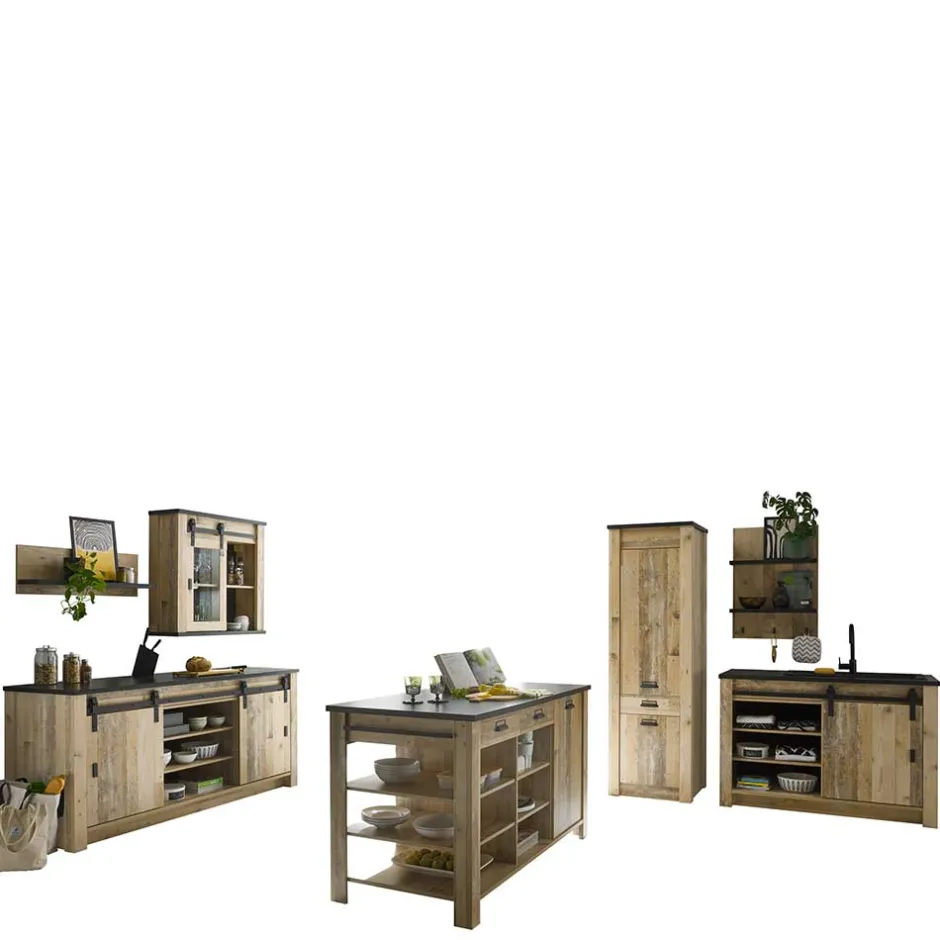 Küchen-Einrichtung mit Insel Set - Garisa (siebenteilig)^Wohnen Clearance