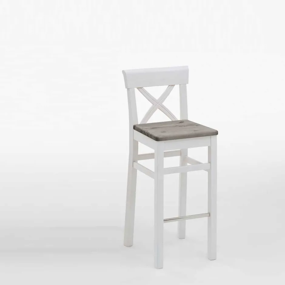 Wohnen Küchenhocker Yoan in Weiß Grau