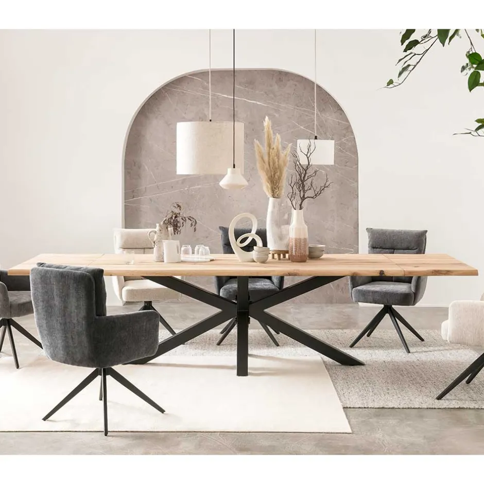 Wohnen Küchentisch mit Baumkanten Eiche - Deconda