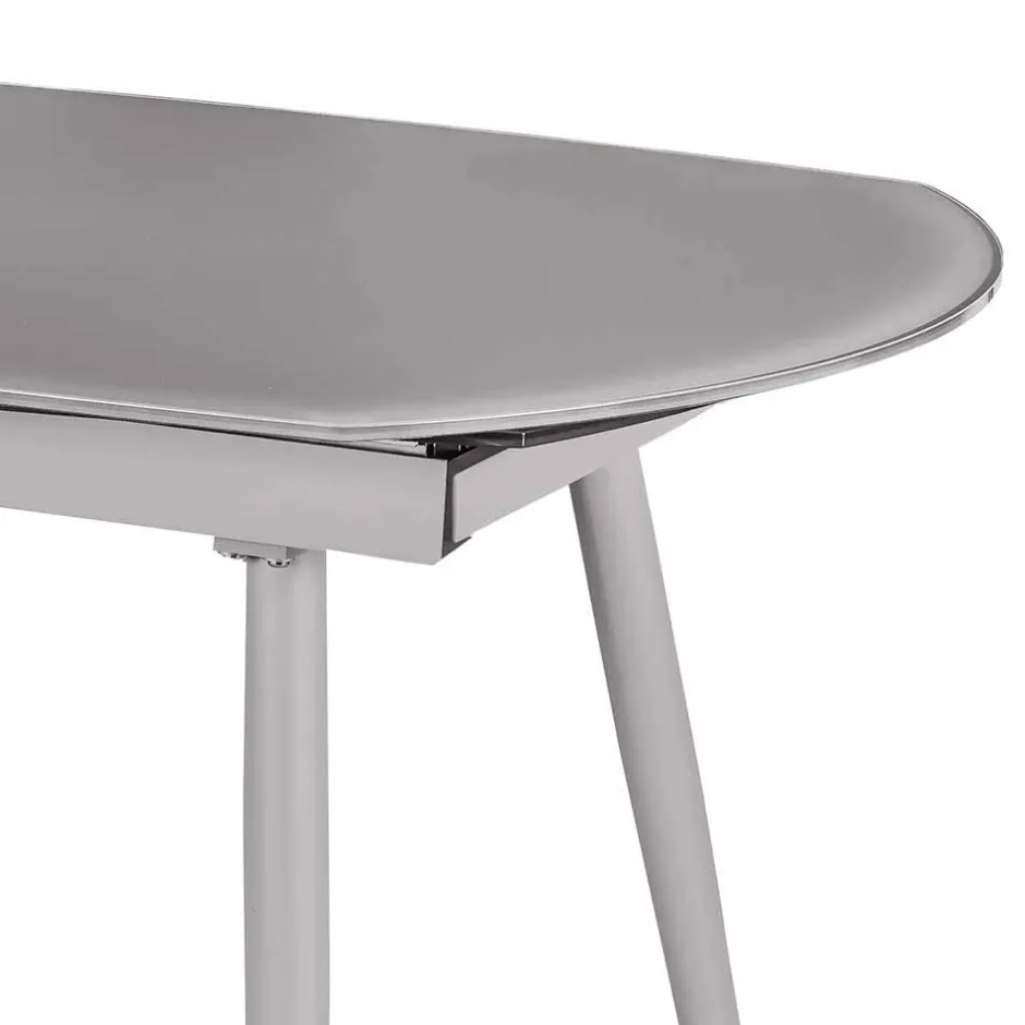 Wohnen Küchentisch Sectian aus Glas Grau