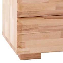 Wohnen Kernbuche Bett Issiaco und zwei Nachtschränke (dreiteilig)