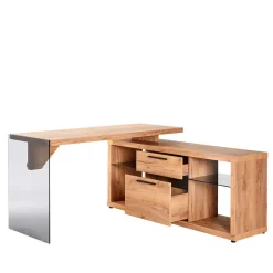 Kernbuche Design Schreibtisch mit Regal Anbau - Manaus^Wohnen Discount