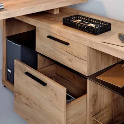 Kernbuche Design Schreibtisch mit Regal Anbau - Manaus^Wohnen Discount