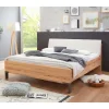 Wohnen Kernbuche Designbett mit Kunstleder Kopfteil - Krofun