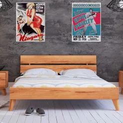 Wohnen Kernbuche Holzbett mit Überlänge 220 cm - Junola III