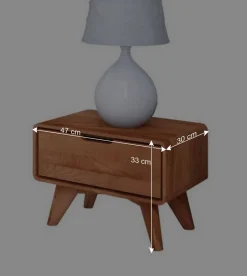 Wohnen Kernbuche Nachtkommode 47x33x30 cm - Junola