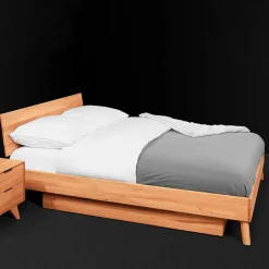 Wohnen Kernbuche Single Bett mit Bettkasten - Junola