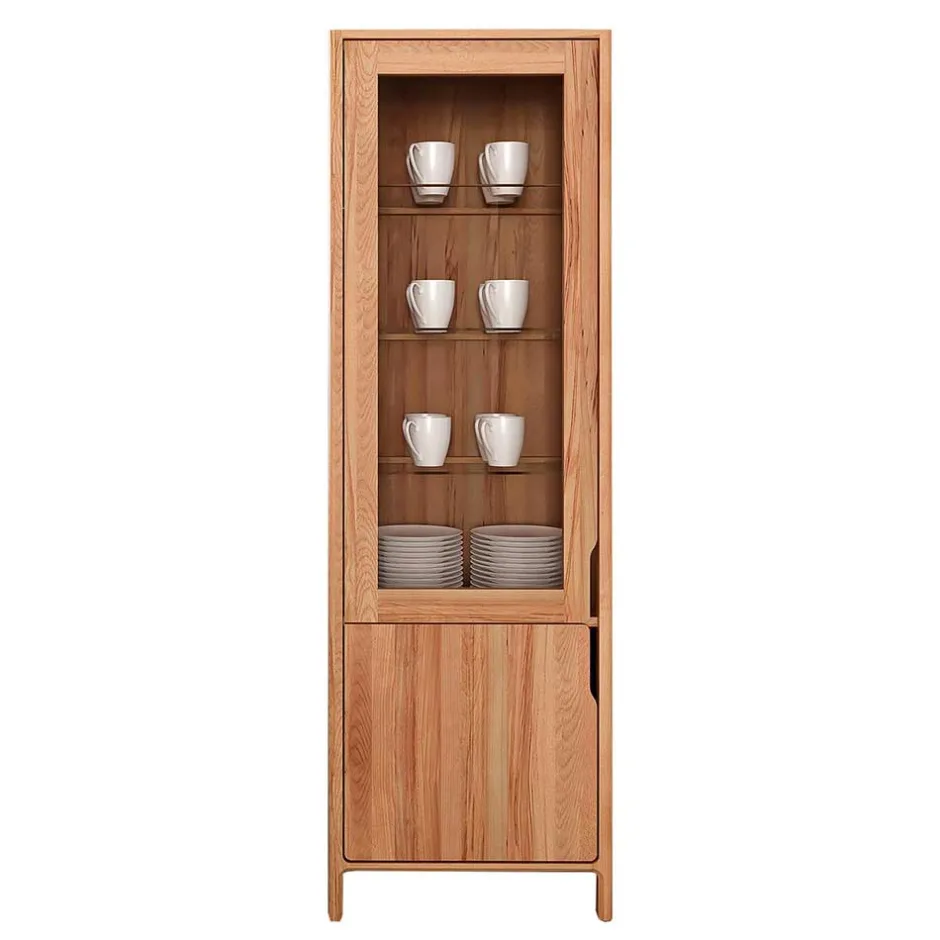 Kernbuche Vitrine in modern-elegantem Look - Lana^Wohnen Discount