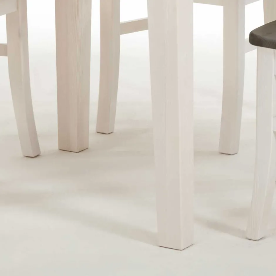 Wohnen Kiefer Esstisch Yoan in Weiß Grau