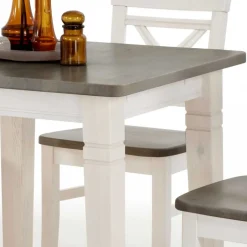 Wohnen Kiefer Esstisch Yoan in Weiß Grau