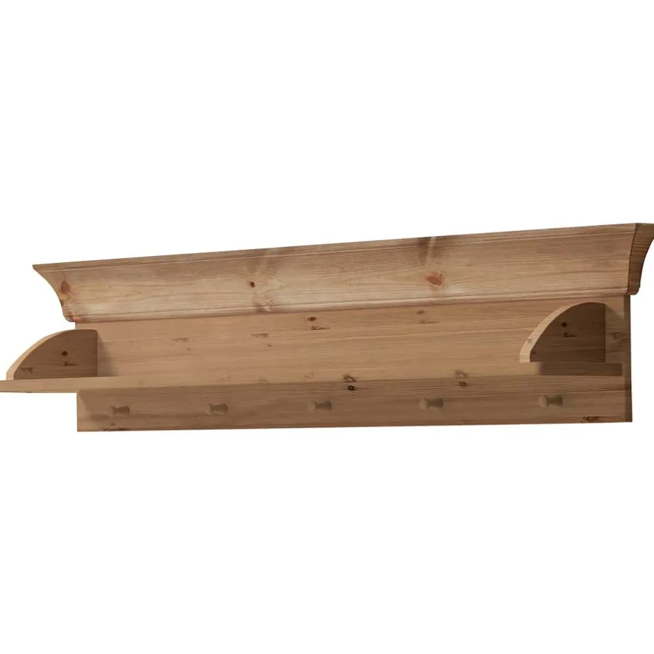 Kinder Wohnen Kiefer Wandhängeregal mit 5 Haken - Piatra