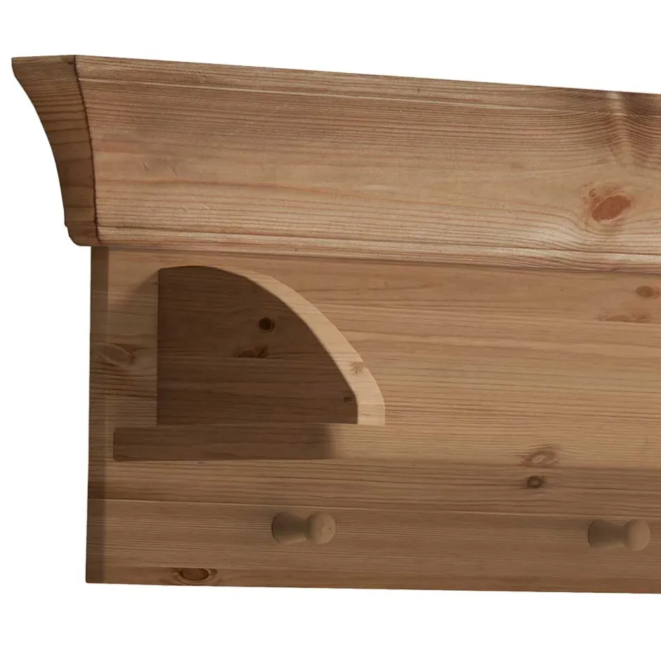 Kinder Wohnen Kiefer Wandhängeregal mit 5 Haken - Piatra