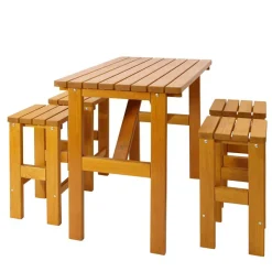 Wohnen Kiefernholz Bar Sitzgruppe Set - Malte (fünfteilig)