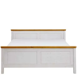 Kiefernholz Bettgestell in Weiß & Lauge - Sibiuta^Wohnen Discount