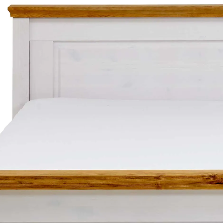 Kiefernholz Bettgestell in Weiß & Lauge - Sibiuta^Wohnen Discount