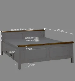 Kiefernholz Bettgestell in Weiß & Lauge - Sibiuta^Wohnen Discount