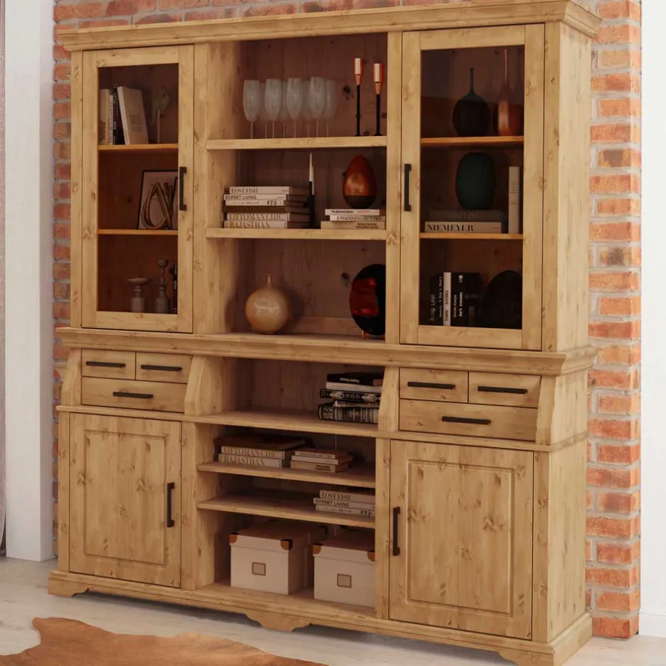 Wohnen Kiefernholz Buffet gebeizt und geölt - Lulzima