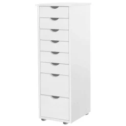 Wohnen Kiefernholz Hochkommode in Weiß lackiert - Herania