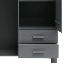 Kiefernholz Kleiderschrank in Grau dunkel - Isnos I^Wohnen Clearance