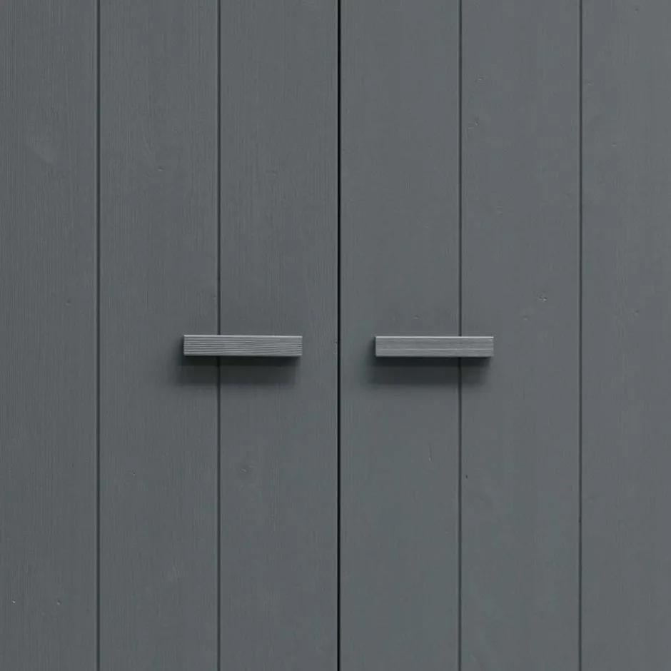 Kiefernholz Kleiderschrank in Grau dunkel - Isnos I^Wohnen Clearance