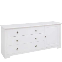 Wohnen Kiefernholz Kommode in Weiß lackiert - Velriva I