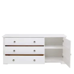 Wohnen Kiefernholz Kommode in Weiß lackiert - Velriva I