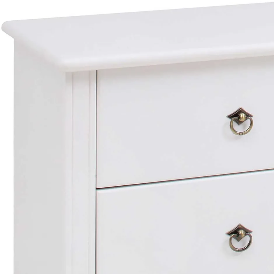 Wohnen Kiefernholz Kommode in Weiß lackiert - Velriva I