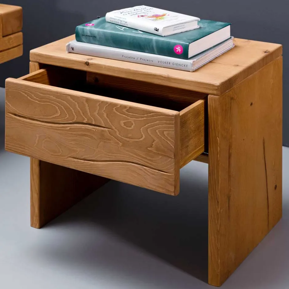 Wohnen Kiefernholz Nachtkonsole mit Schublade - Duane