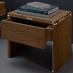 Wohnen Kiefernholz Nachtkonsole mit Schublade - Duane